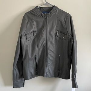 Apt. 9 Faux Leather Moro Jacket - Grey Haze - XL